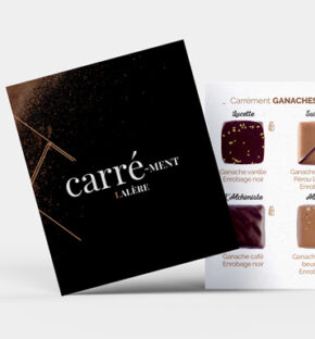 Chocolaterie Lalère - Brand design, brand marketing, dépliant, packaging, réalisé par bonbay agence de communication digitale et graphique à Bordeaux