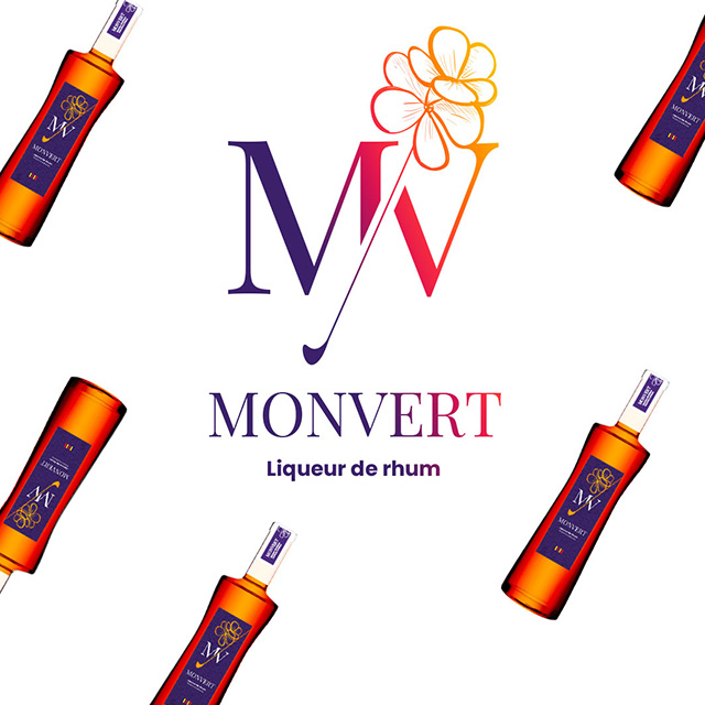 Monvert - logo, étiquette bouteille de liqueur - agence bonbay conseils
