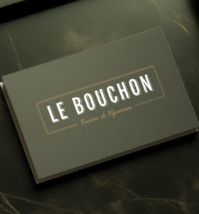 Le Bouchon, cuisine de vignerons - Design Graphique, Logo, Menu, réalisé par bonbay agence de communication digitale et graphique à Bordeaux
