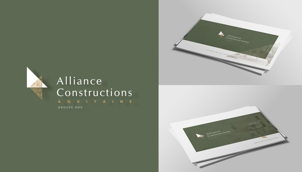 Alliance Constructions Aquitaine - branding, logo, plaquette, web - agence bonbay conseils