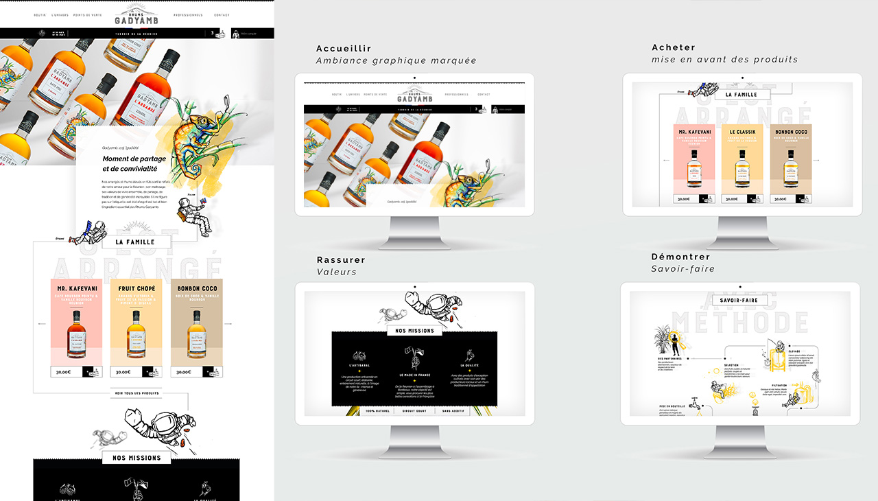 Gadyamb - illustration, étiquette, web design, développement, e-commerce - agence bonbay conseils