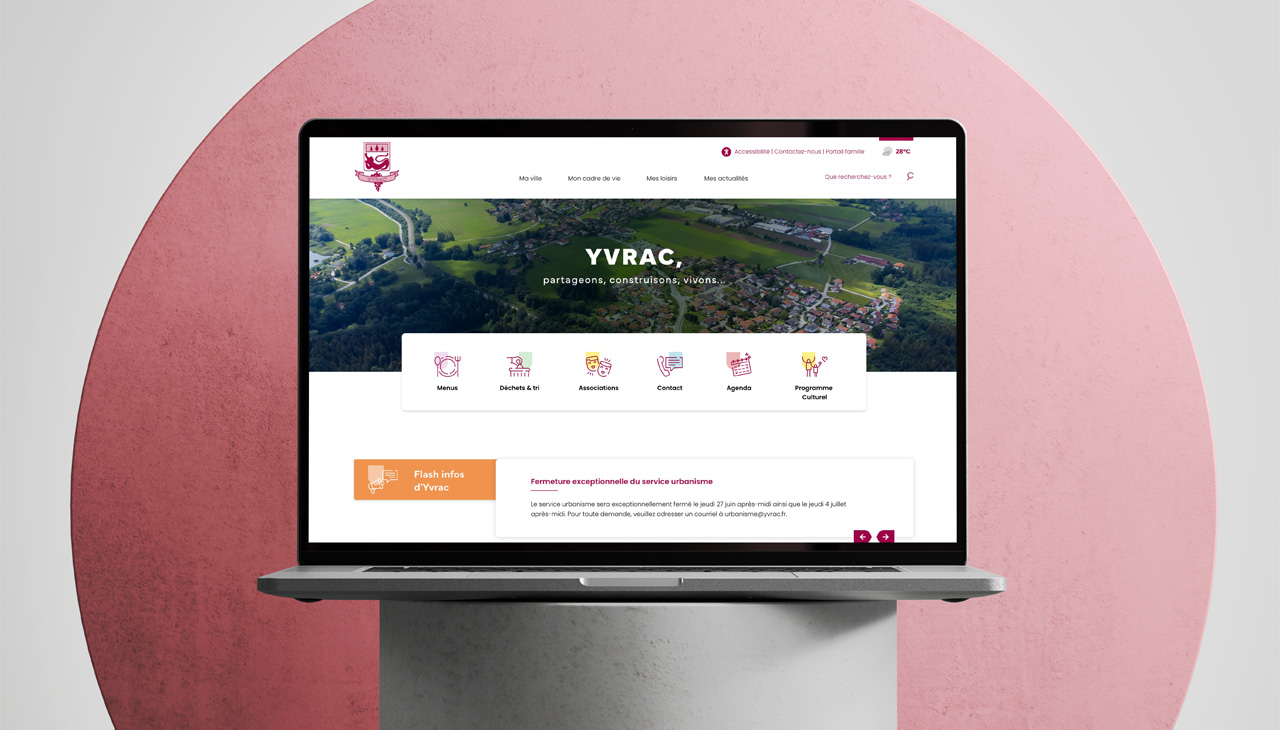 Mairie Yvrac - webdesign, développement, site internet - agence bonbay conseils