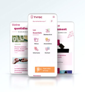 Mairie Yvrac - webdesign, développement, site internet, réalisé par bonbay agence de communication digitale et graphique à Bordeaux