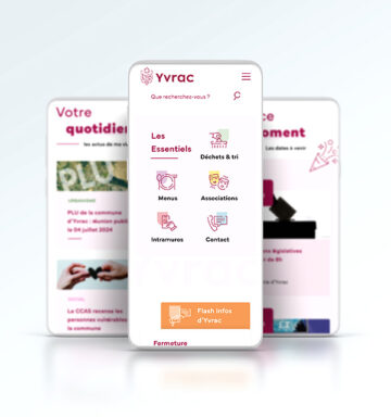 Mairie Yvrac - webdesign, développement, site internet, réalisé par bonbay agence de communication digitale et graphique à Bordeaux