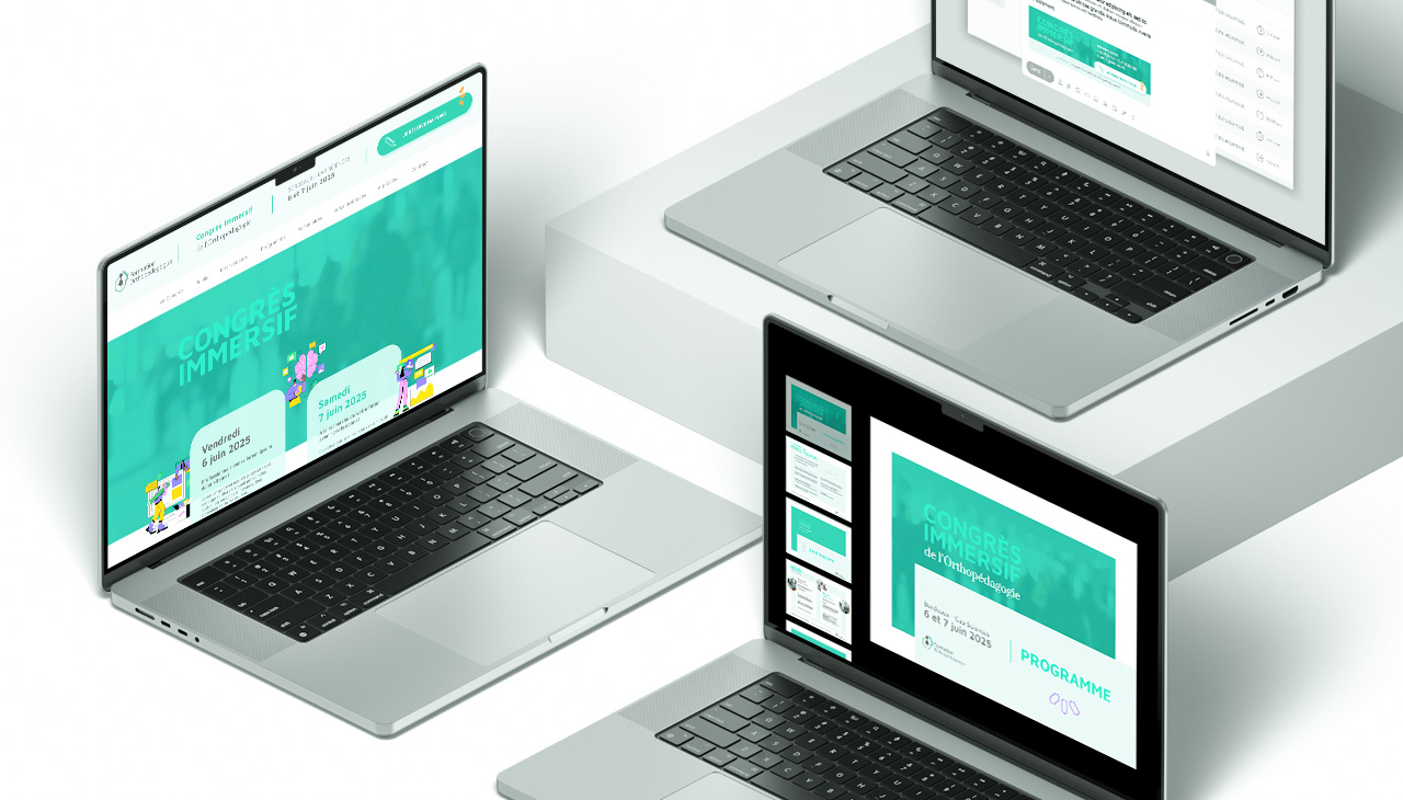 Congrès Immersif en Orthopédagogie - Identité visuelle, Kakémonos, Webdesign, PowerPoint, Signature mail, Développement, SEO - agence bonbay conseils