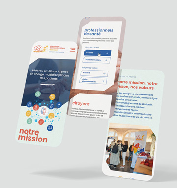 Plateforme de Première Ligne Wallonne - UX/UI, design graphique, developpement, SEO, réalisé par bonbay agence de communication digitale et graphique à Bordeaux