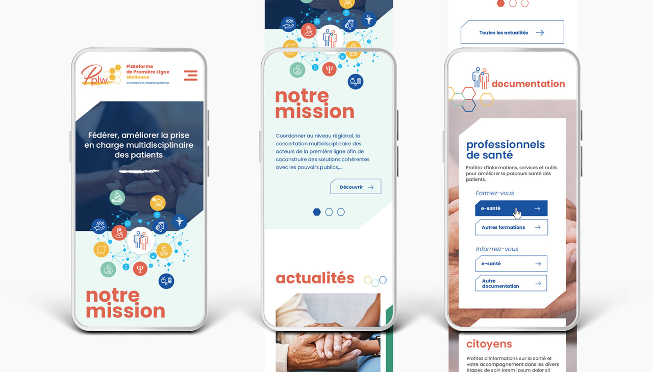 Plateforme de Première Ligne Wallonne - UX/UI, design graphique, developpement, SEO - agence bonbay conseils